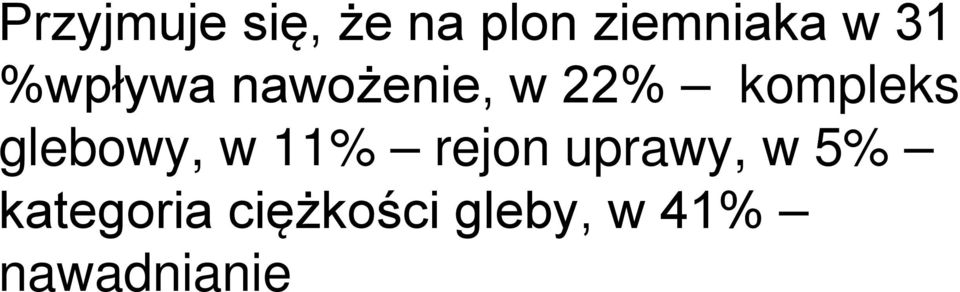 glebowy, w 11% rejon uprawy, w 5%