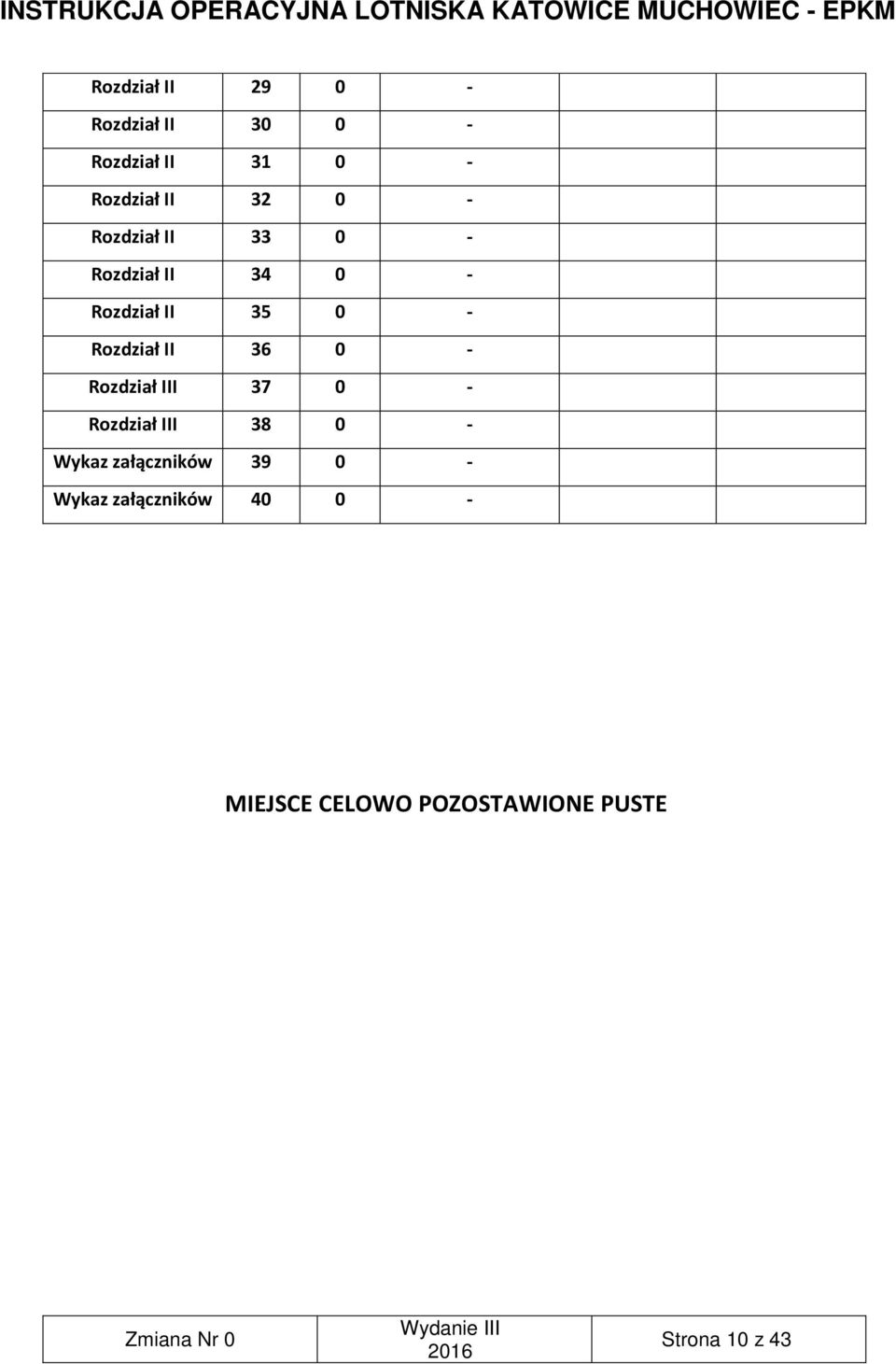 36 0 - Rozdział III 37 0 - Rozdział III 38 0 - Wykaz załączników 39 0 -