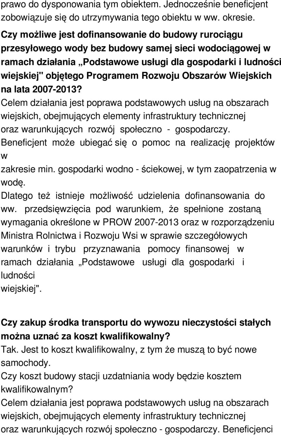 Rozwoju Obszarów Wiejskich na lata 2007-2013?