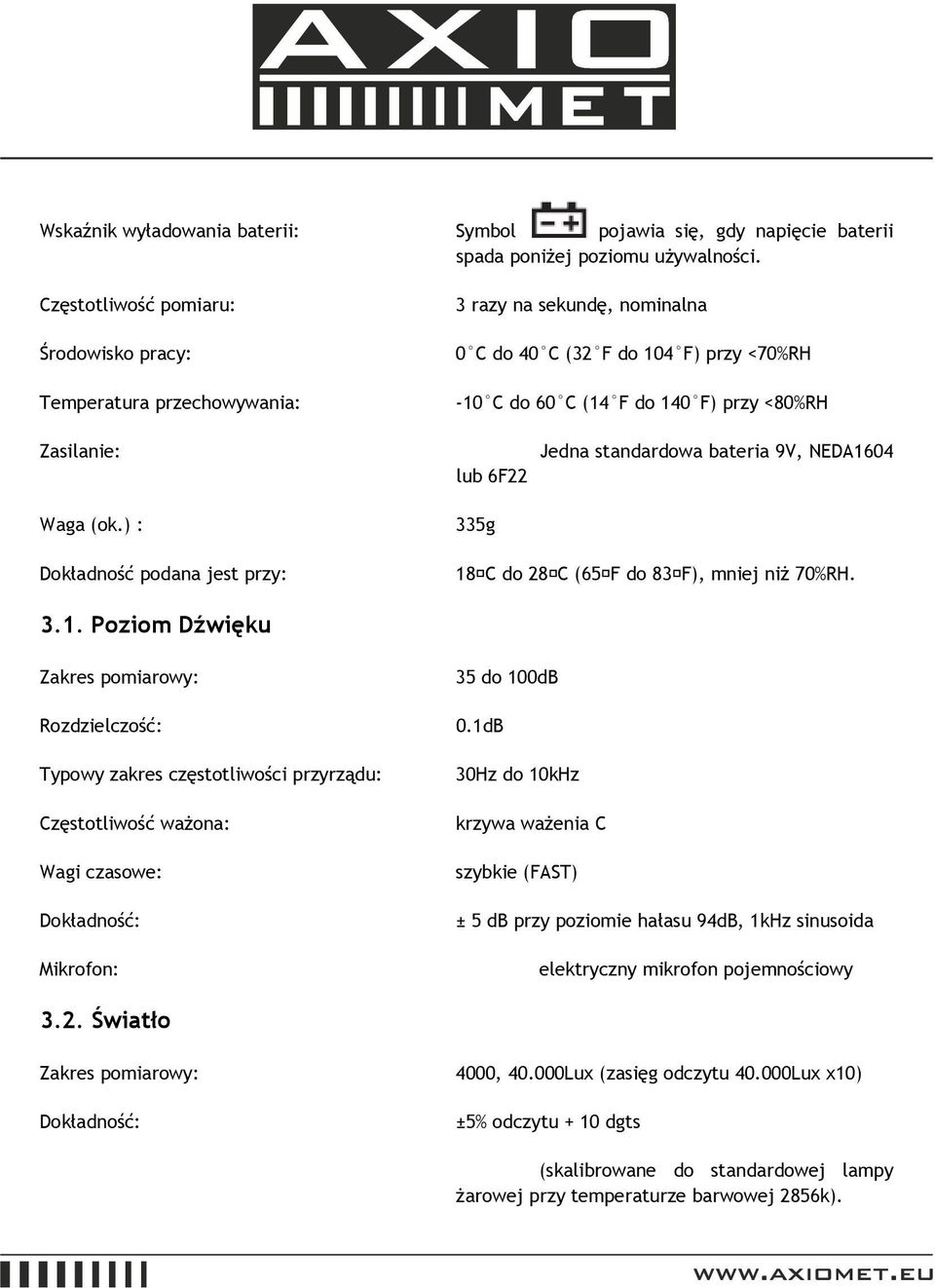 ) : lub 6F22 335g Jedna standardowa bateria 9V, NEDA16