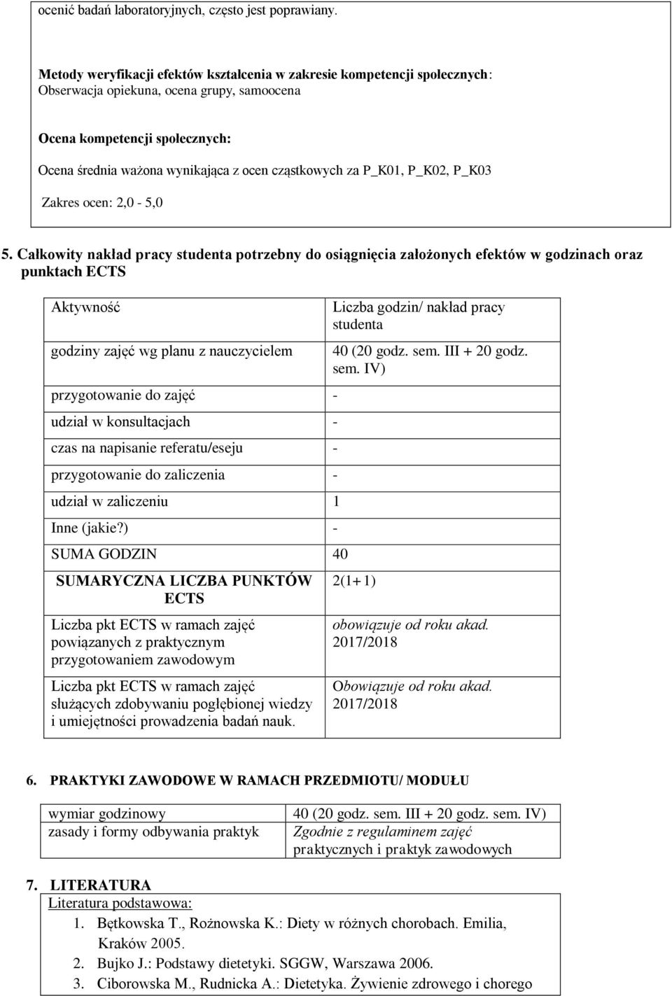 cząstkowych za P_K01, P_K02, P_K03 Zakres ocen: 2,0-5,0 5.