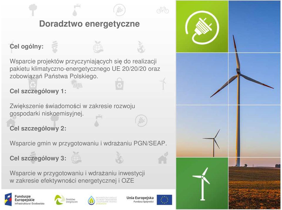 Cel szczegółowy 1: Zwiększenie świadomości w zakresie rozwoju gospodarki niskoemisyjnej.