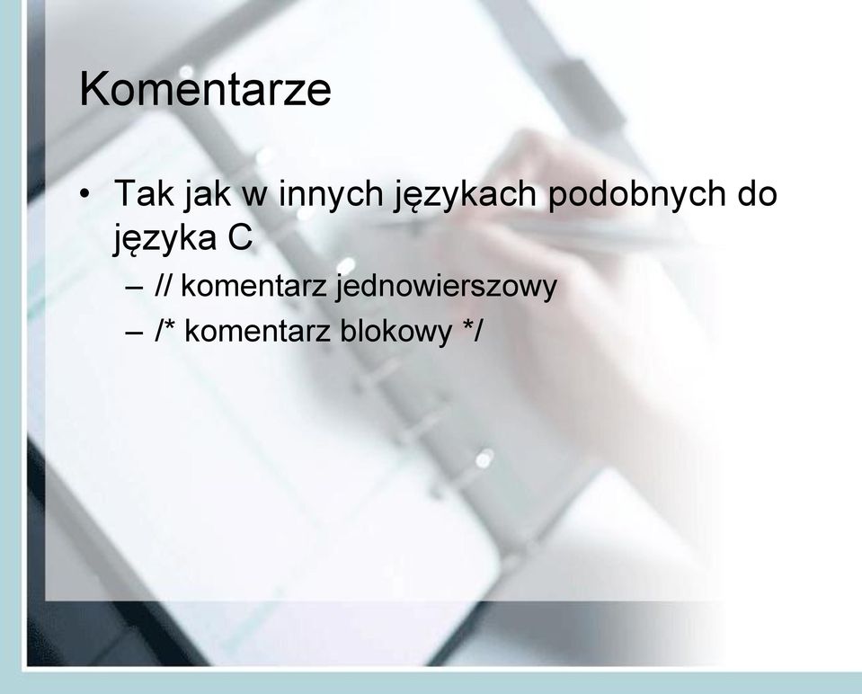 języka C // komentarz