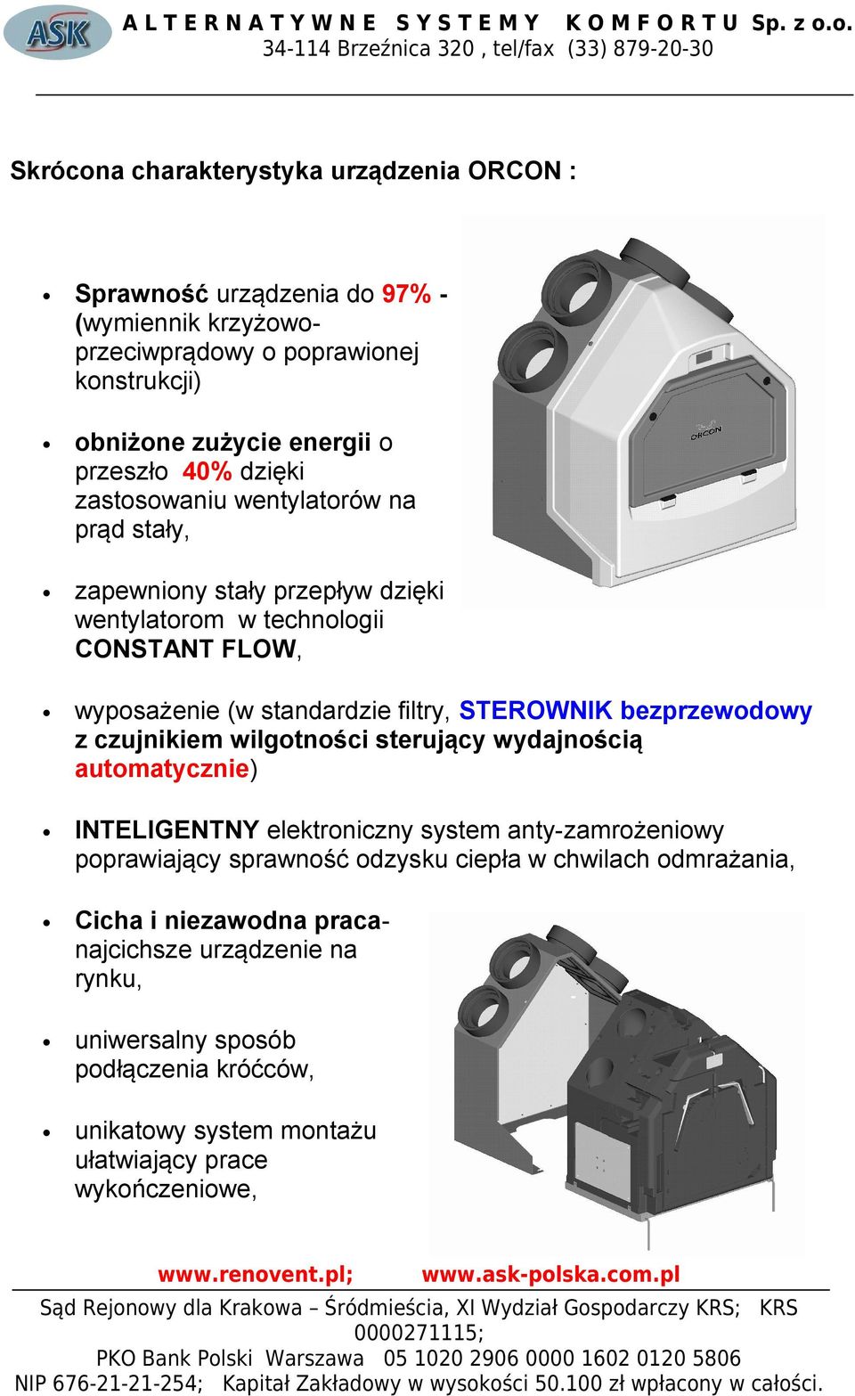 bezprzewodowy z czujnikiem wilgotności sterujący wydajnością automatycznie) INTELIGENTNY elektroniczny system anty-zamrożeniowy poprawiający sprawność odzysku ciepła w