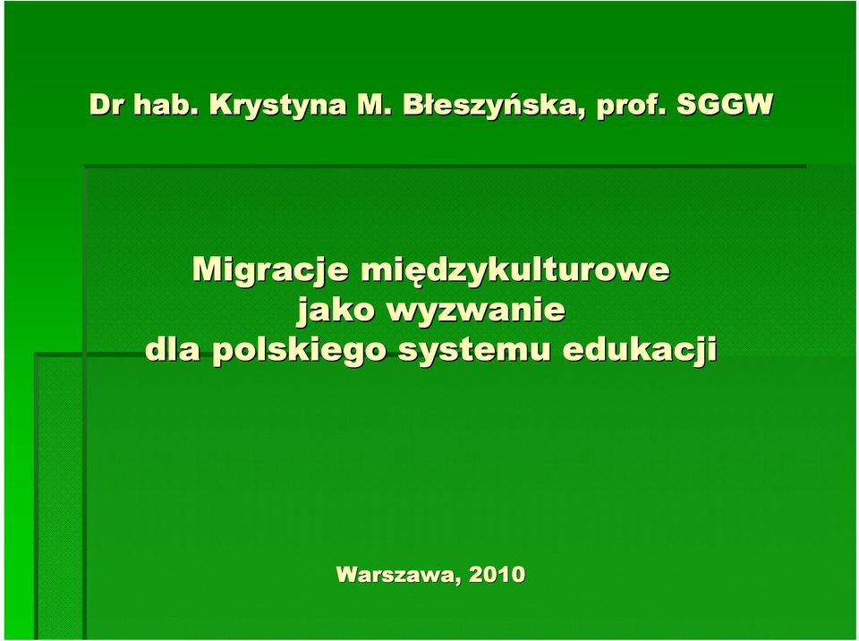 SGGW Migracje międzykulturowe jako