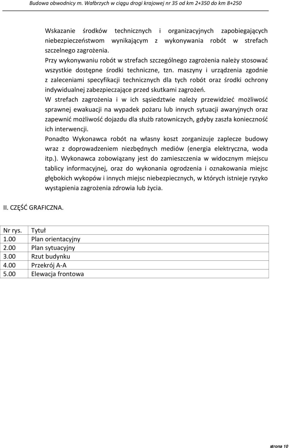 maszyny i urządzenia zgodnie z zaleceniami specyfikacji technicznych dla tych robót oraz środki ochrony indywidualnej zabezpieczające przed skutkami zagrożeń.