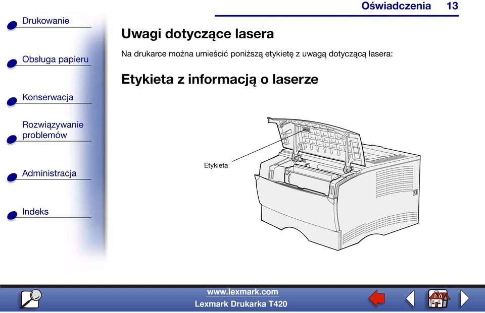 etykietę z uwagą dotyczącą lasera: