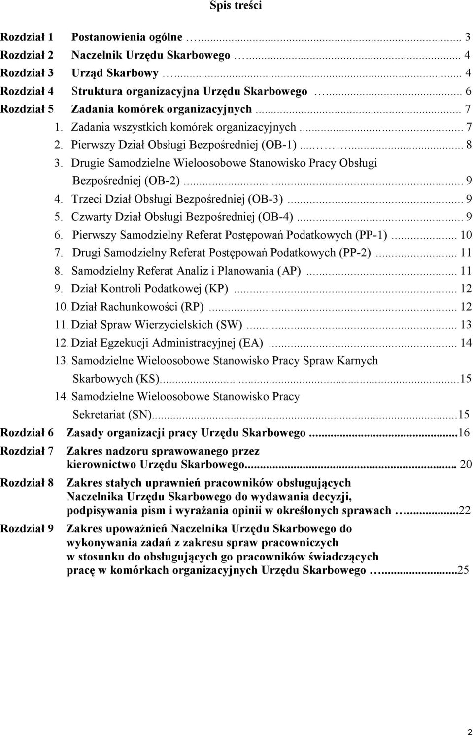 Drugie Samodzielne Wieloosobowe Stanowisko Pracy Obsługi Bezpośredniej (OB-2)... 9 4. Trzeci Dział Obsługi Bezpośredniej (OB-3)... 9 5. Czwarty Dział Obsługi Bezpośredniej (OB-4)... 9 6.