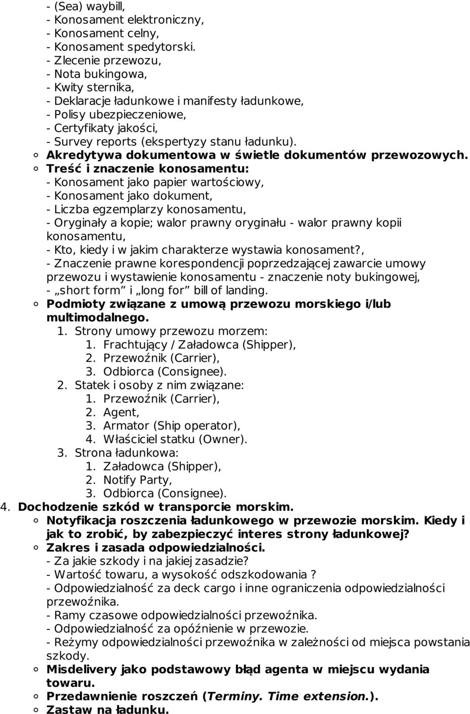 Akredytywa dokumentowa w świetle dokumentów przewozowych.