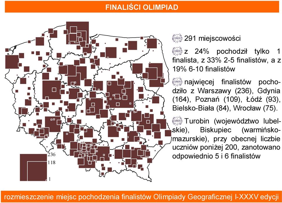 (75). 236 118 Turobin (województwo lubelskie), Biskupiec (warmińskomazurskie), przy obecnej liczbie uczniów poniżej