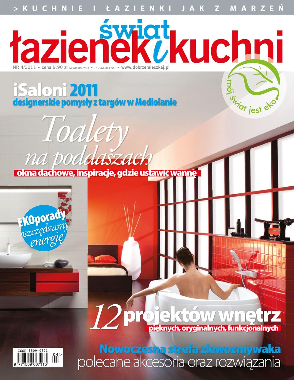 pl isaloni 2011 designerskie pomysły z targów w Mediolanie Toalety na poddaszach okna dachowe,