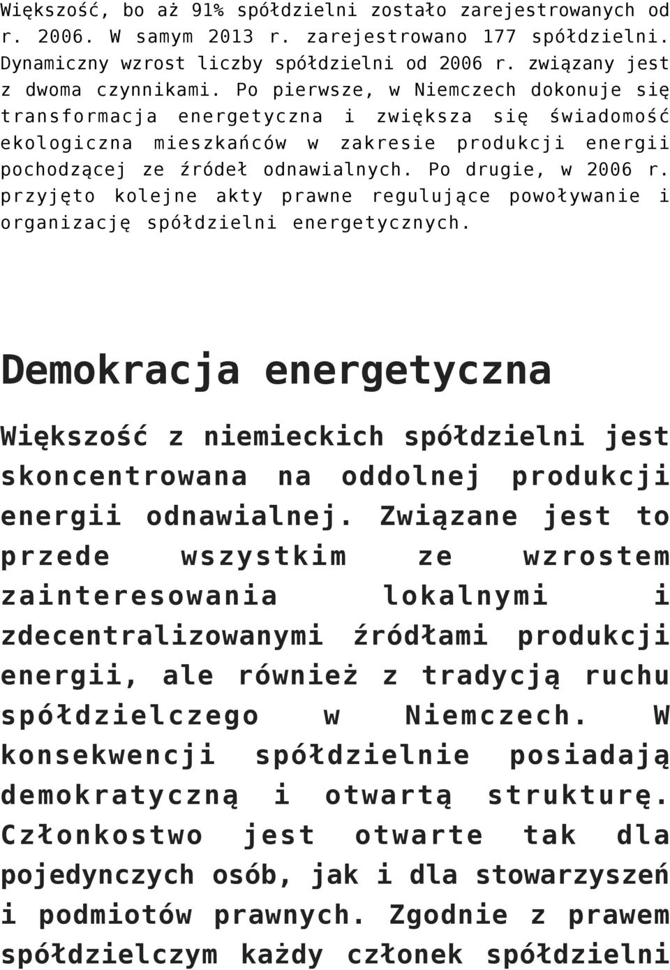 przyjęto kolejne akty prawne regulujące powoływanie i organizację spółdzielni energetycznych.