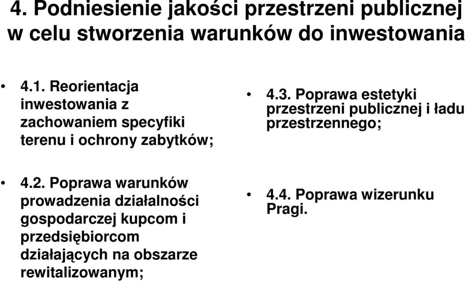 Poprawa estetyki przestrzeni publicznej i ładu przestrzennego; 4.2.