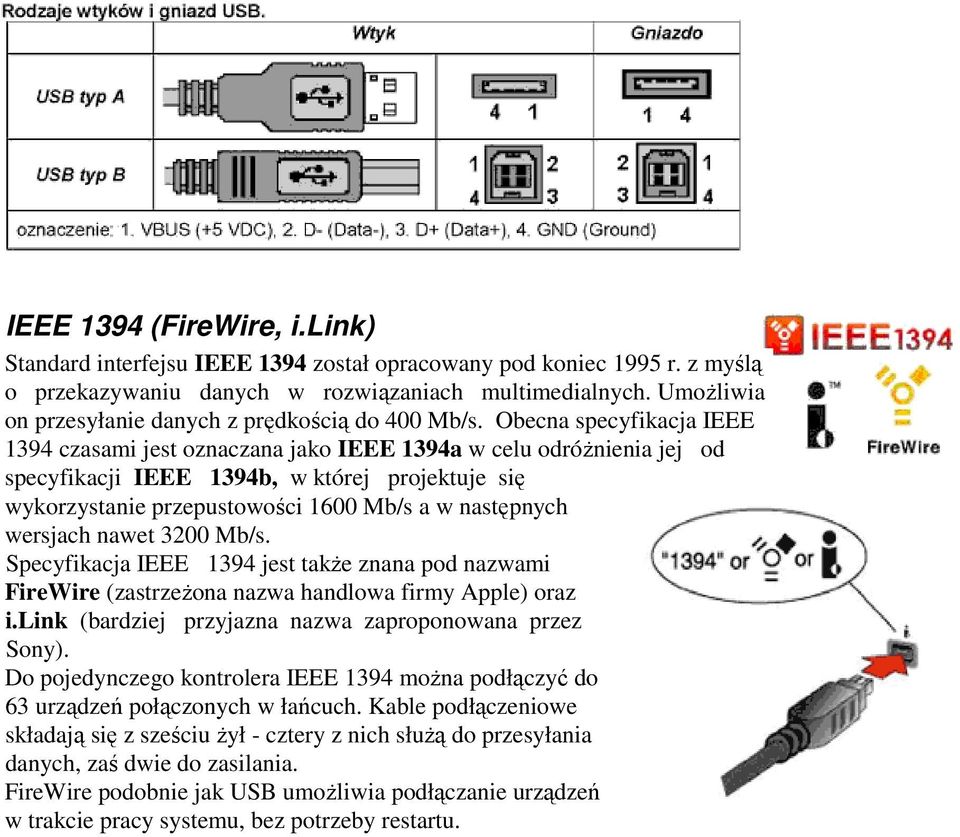 Obecna specyfikacja IEEE 1394 czasami jest oznaczana jako IEEE 1394a w celu odróżnienia jej od specyfikacji IEEE 1394b, w której projektuje się wykorzystanie przepustowości 1600 Mb/s a w następnych