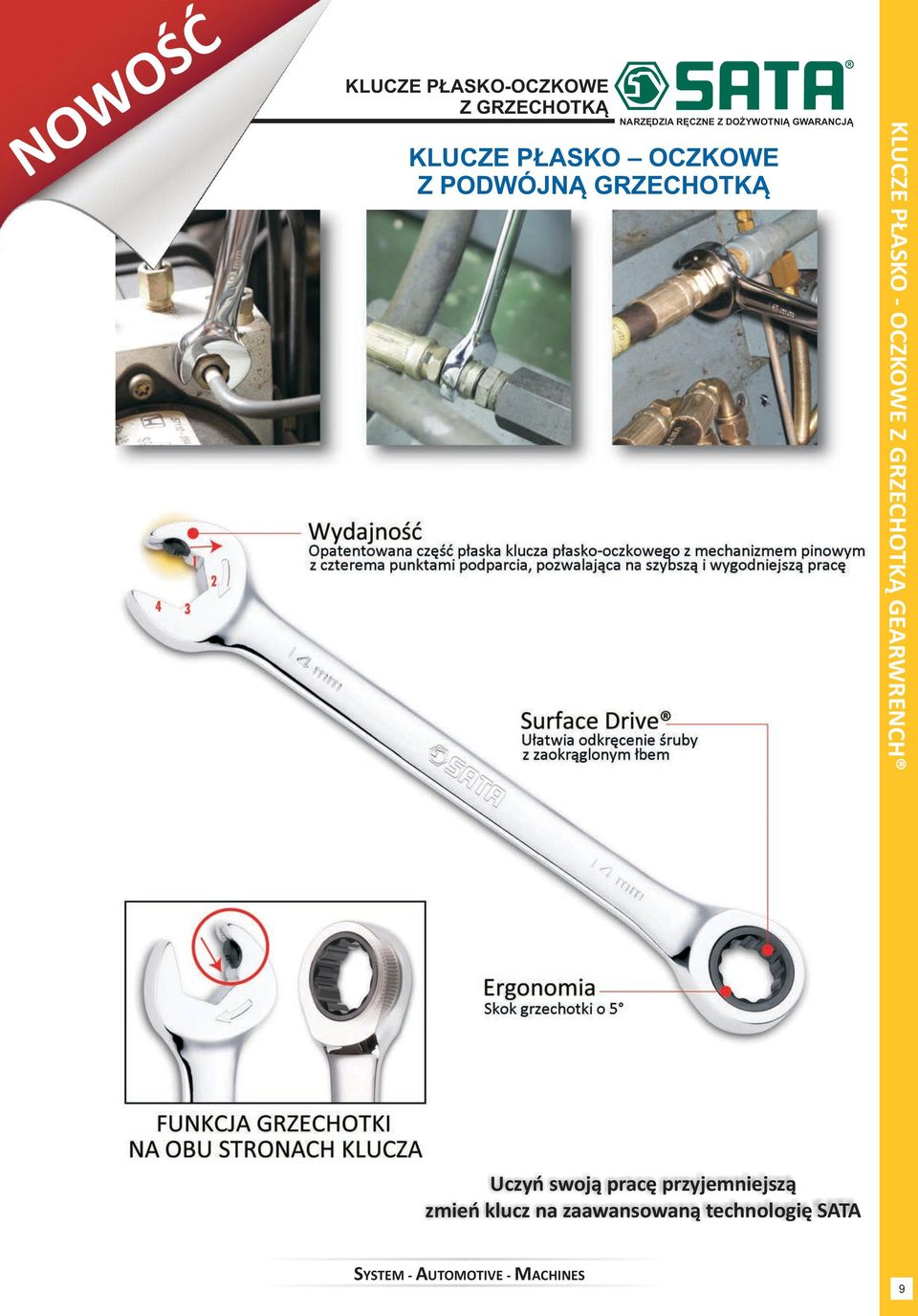 GRZECHOTKĄ KLUCZE PŁASKO - OCZKOWE Z GRZECHOTKĄ GEARWRENCH