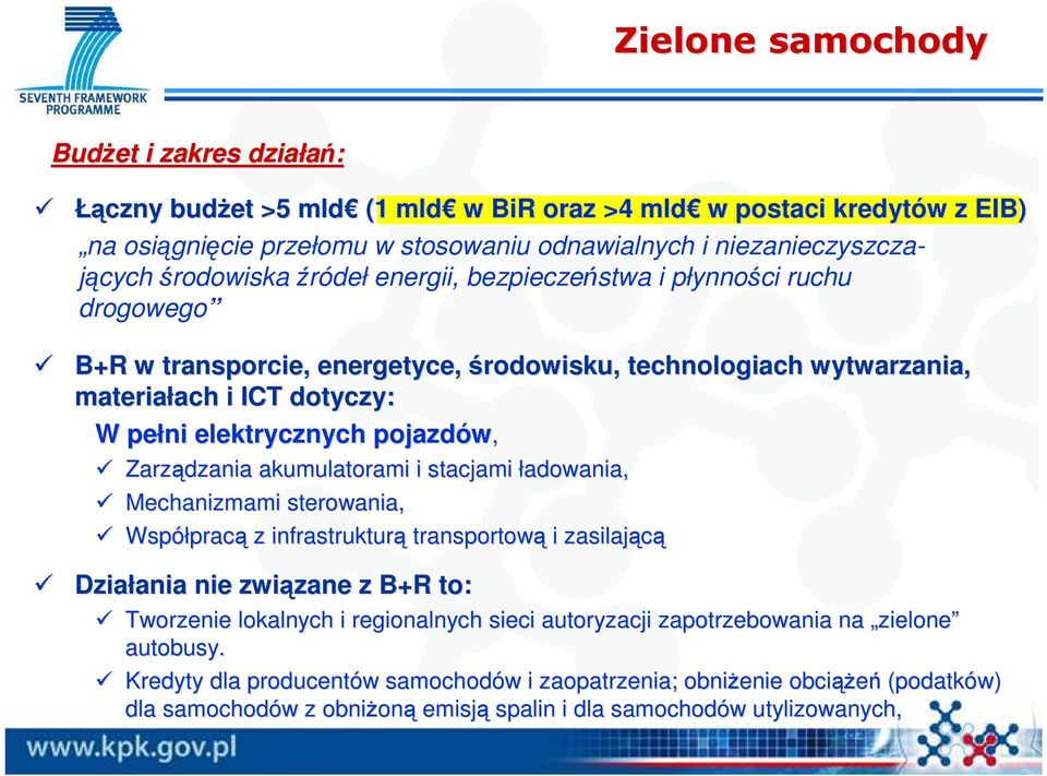 pełni elektrycznych pojazdów, Zarządzania akumulatorami i stacjami ładowania, Mechanizmami sterowania, Współprac pracą z infrastrukturą transportową i zasilającą Działania ania nie związane zane z