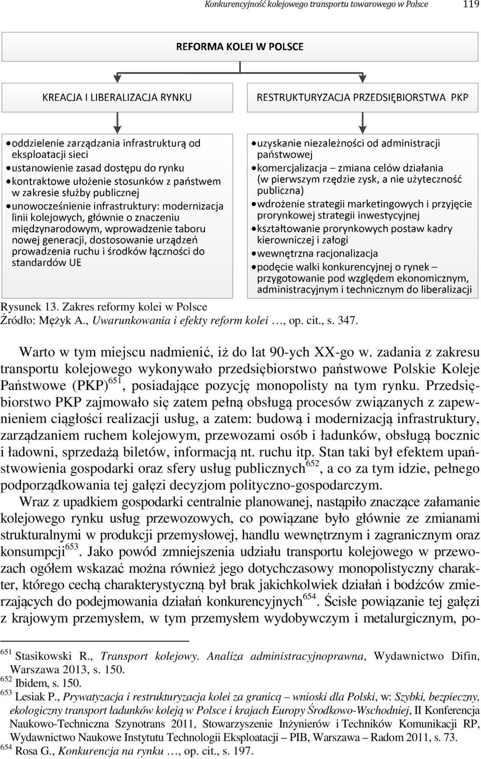 zadania z zakresu transportu kolejowego wykonywało przedsiębiorstwo państwowe Polskie Koleje Państwowe (PKP) 651, posiadające pozycję monopolisty na tym rynku.