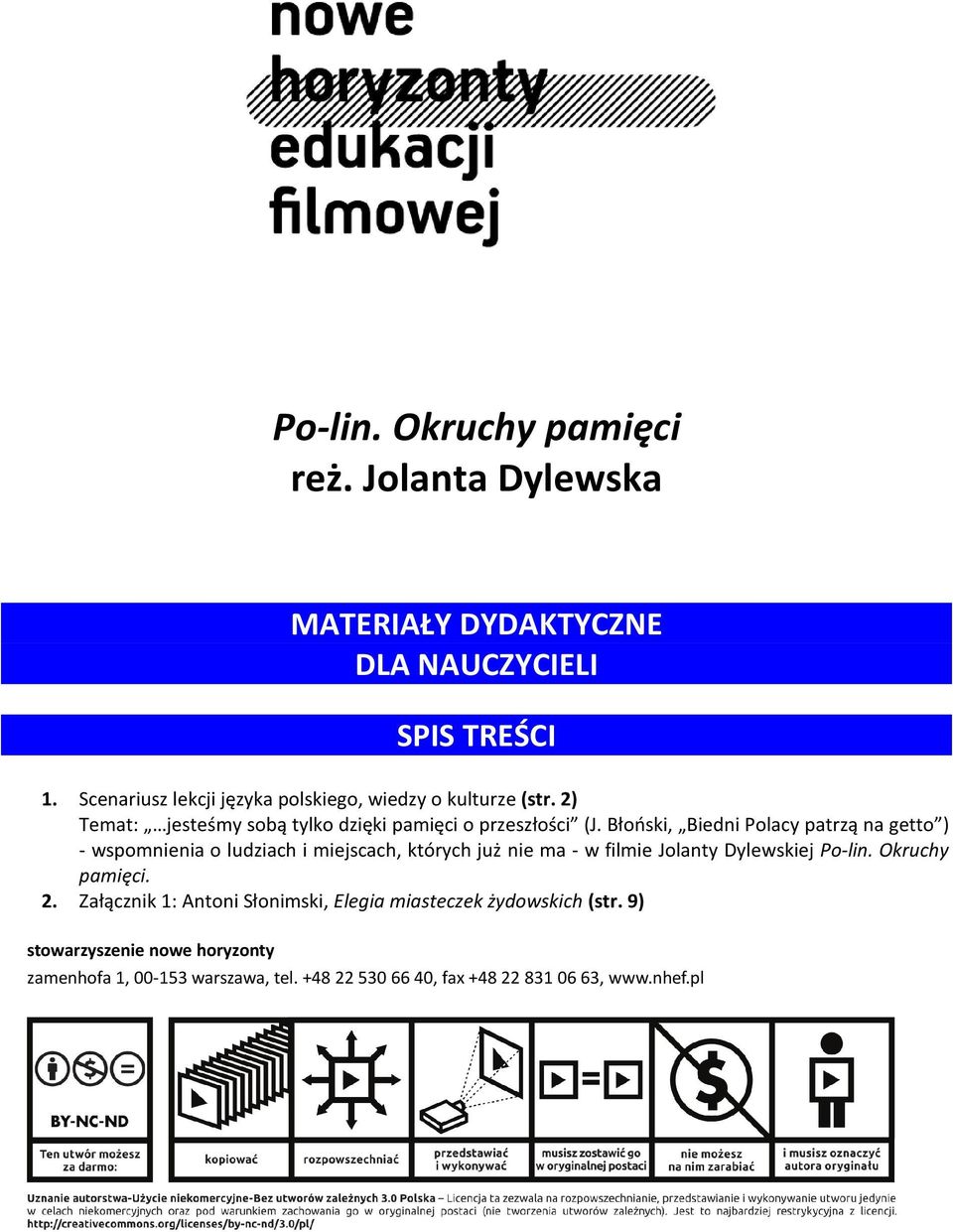 Błoński, Biedni Polacy patrzą na getto ) - wspomnienia o ludziach i miejscach, których już nie ma - w filmie Jolanty Dylewskiej Po-lin.