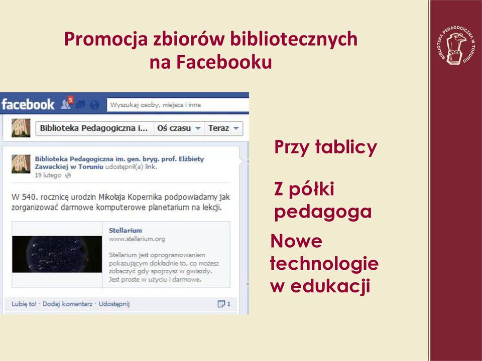 Facebooku Przy tablicy Z