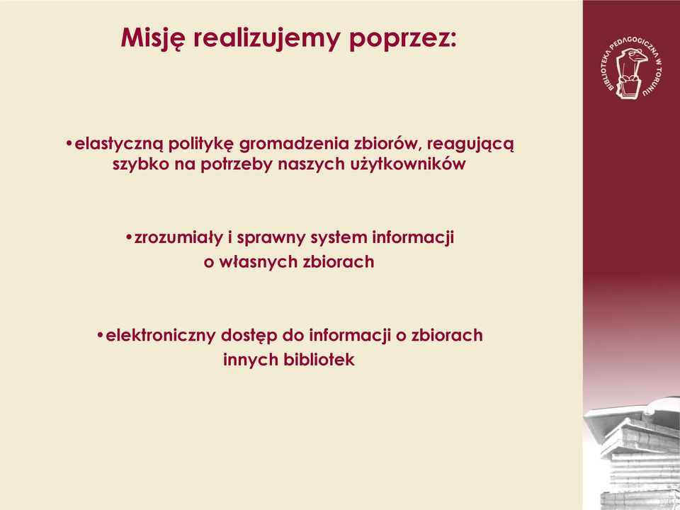 zrozumiały i sprawny system informacji o własnych zbiorach