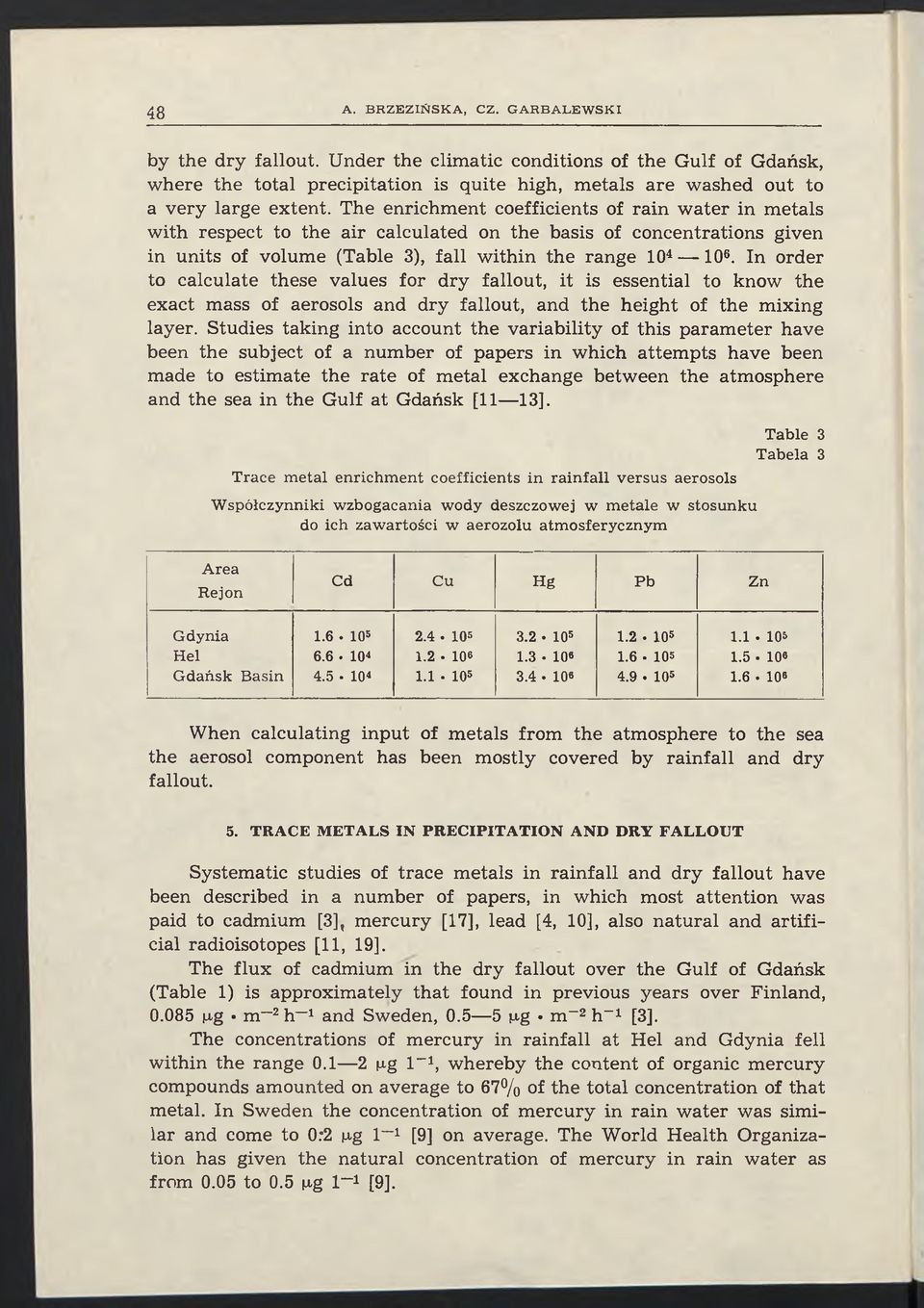 In order to calculate these values for dry fallout, it is essential to know the exact mass of aerosols and dry fallout, and the height of the m ixing layer.