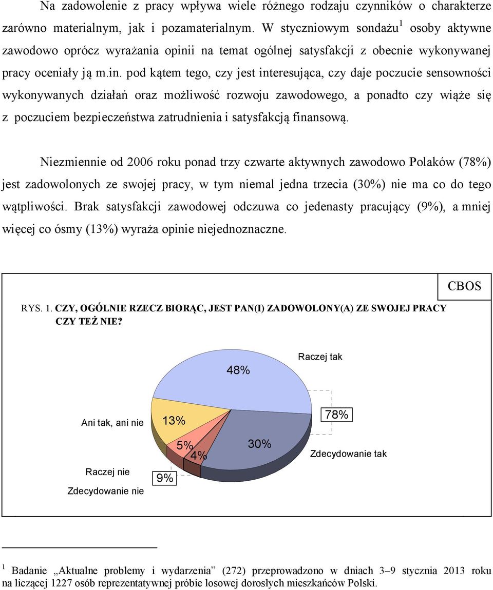 i na temat ogólnej satysfakcji z obecnie wykonywanej pracy oceniały ją m.in.