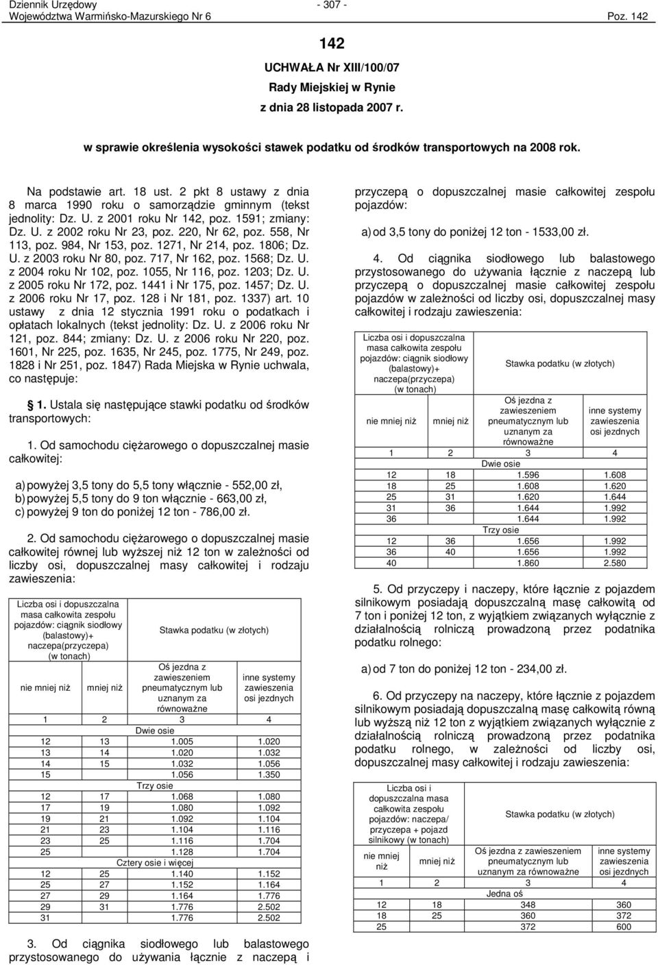 z 2001 roku Nr 142, poz. 1591; zmiany: Dz. U. z 2002 roku Nr 23, poz. 220, Nr 62, poz. 558, Nr 113, poz. 984, Nr 153, poz. 1271, Nr 214, poz. 1806; Dz. U. z 2003 roku Nr 80, poz. 717, Nr 162, poz.