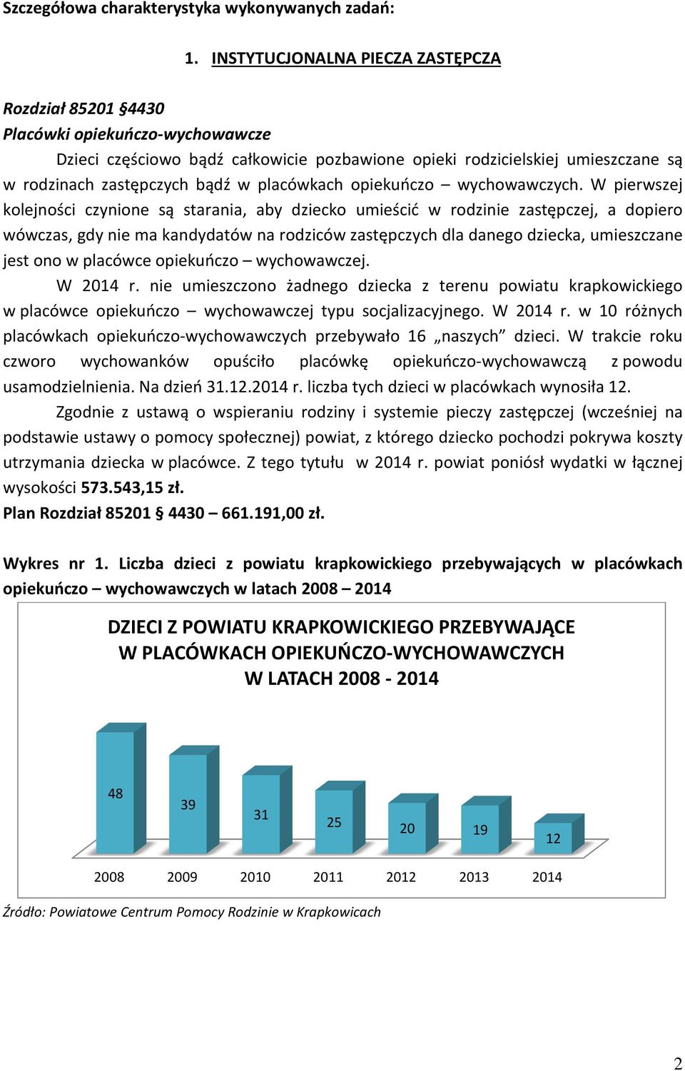 placówkach opiekuńczo wychowawczych.