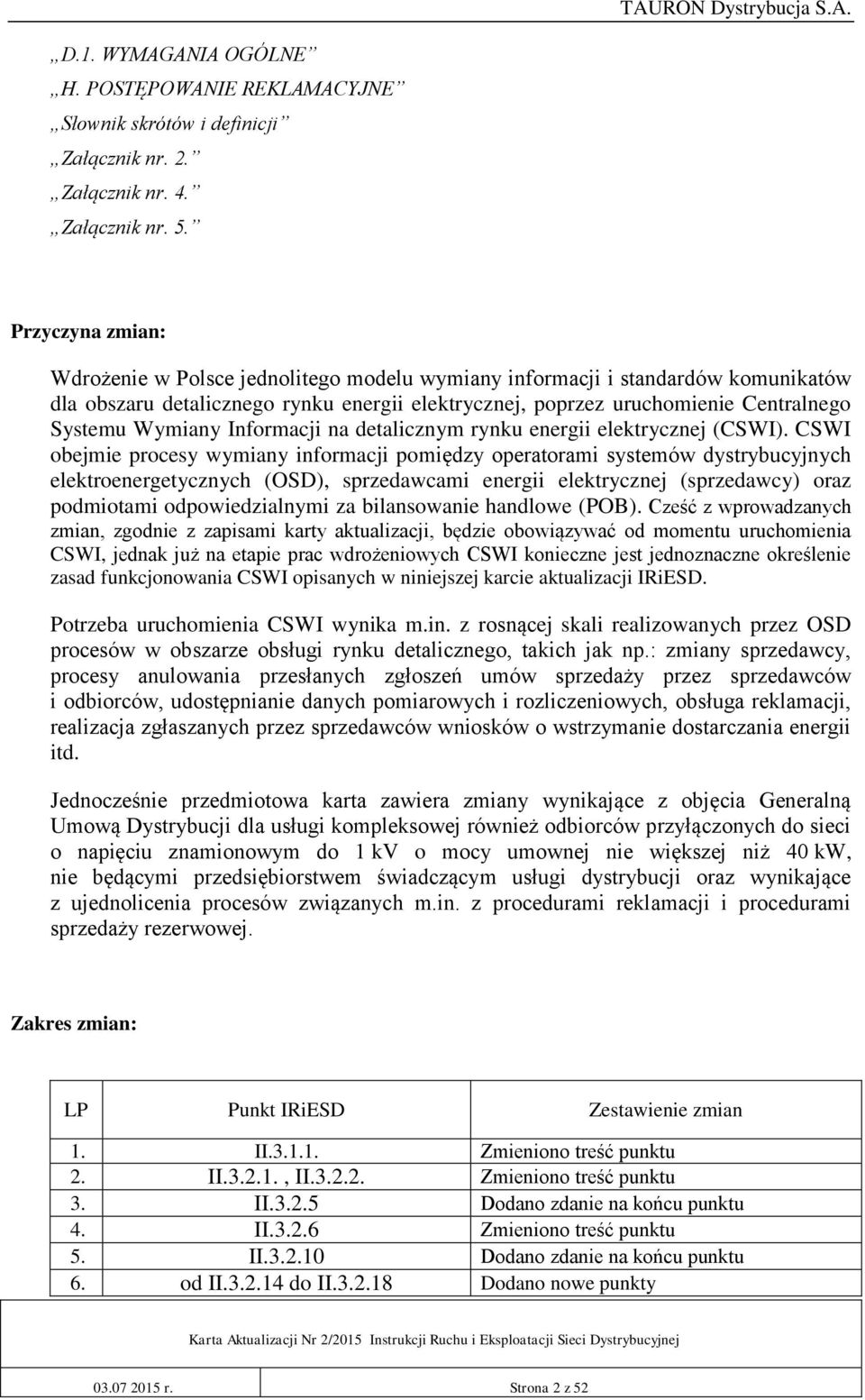 Wymiany Informacji na detalicznym rynku energii elektrycznej (CSWI).