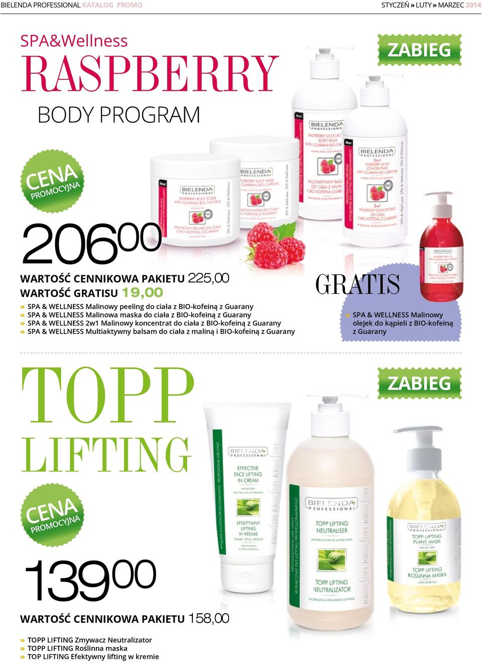 ciała z BIO-kofeiną z Guarany SPA & WELLNESS Multiaktywny balsam do ciała z maliną i BIO-kofeiną z Guarany SPA & WELLNESS Malinowy olejek do kąpieli z