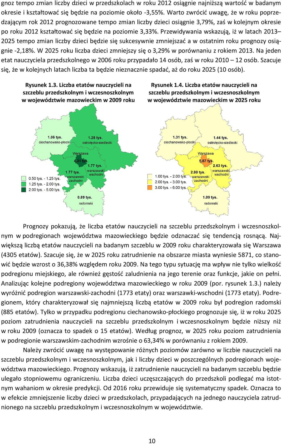 Przewidywania wskazują, iż w ch 2013 2025 tempo zmian liczby dzieci będzie się sukcesywnie zmniejszać a w ostatnim roku prognozy osiągnie -2,18%.