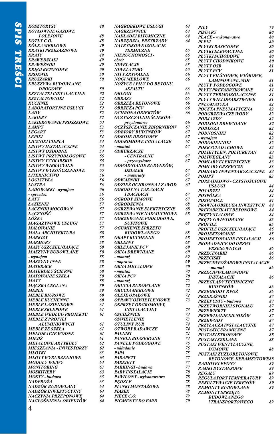 DROGOWE 50 KSZTA TKI INSTALACYJNE 52 KSZTA TOWNIKI 52 KUCHNIE 52 LABORATORYJNE US UGI 52 LADY 52 LAKIERY 52 LAKIEROWANIE PROSZKOWE 53 LAMPY 53 LEGARY 53 LEPIKI 54 LICZNIKI CIEP A 54 LISTWY