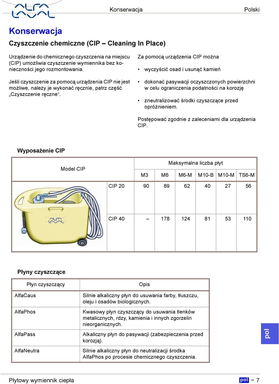 Za pomocą urządzenia CIP można wyczyścić osad i usunąć kamień dokonać pasywacji oczyszczonych powierzchni w celu ograniczenia podatności na korozję zneutralizować środki czyszczące przed opróżnieniem.