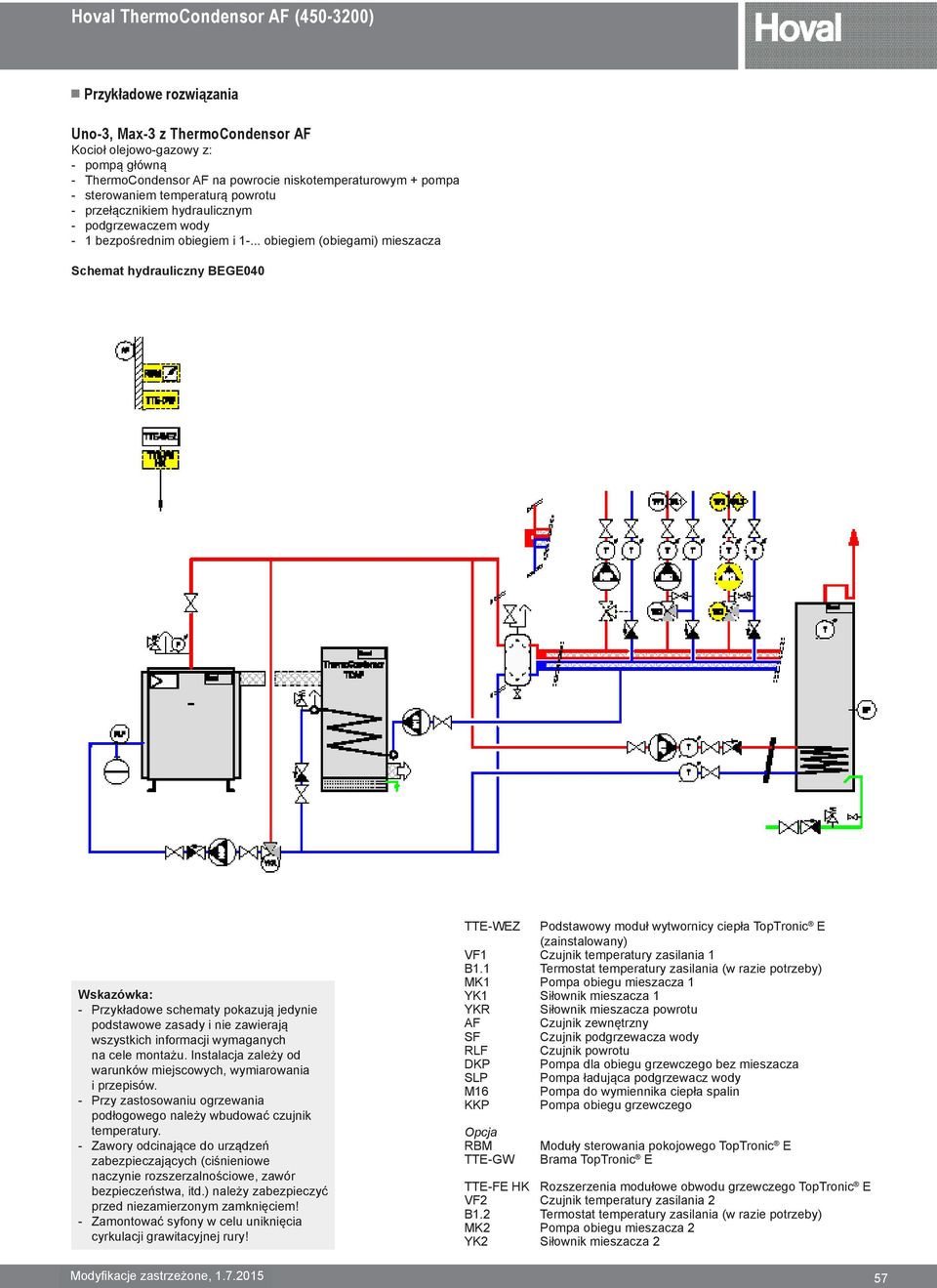 .. obiegiem (obiegami) mieszacza Schemat hydrauliczny BEGE040 Wskazówka: Przykładowe schematy pokazują jedynie podstawowe zasady i nie zawierają wszystkich informacji wymaganych na cele montażu.