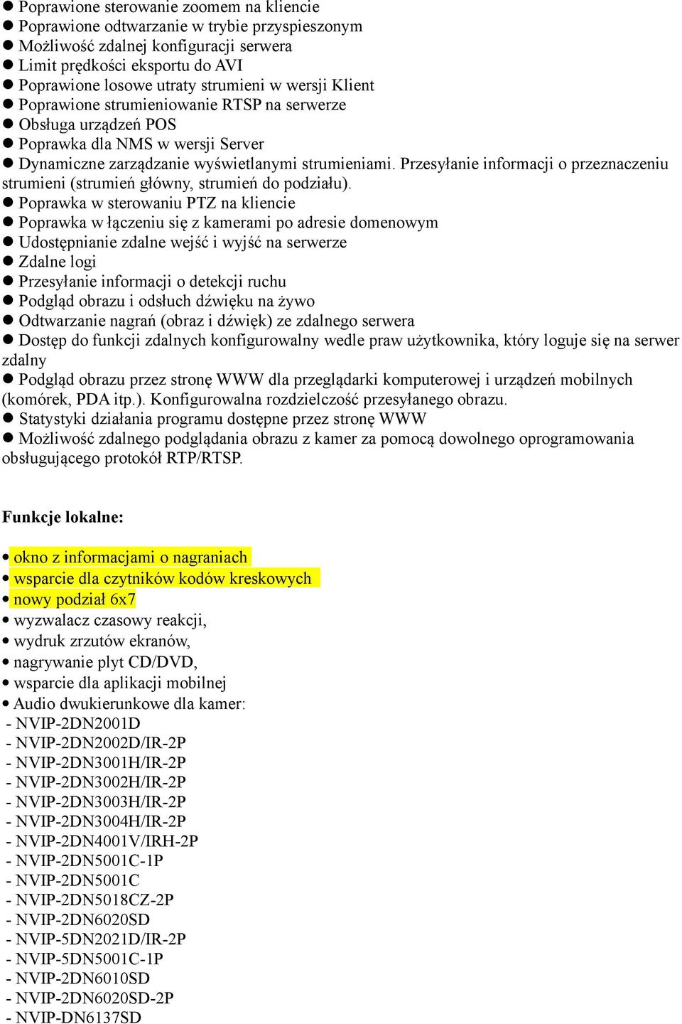 Przesyłanie informacji o przeznaczeniu strumieni (strumień główny, strumień do podziału).