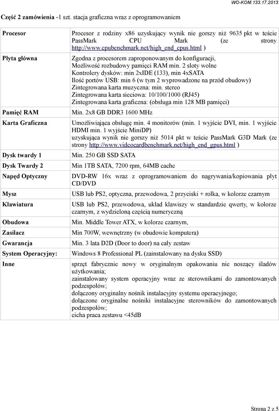 rodziny x86 uzyskujący wynik nie gorszy niż 9635 pkt w teście PassMark CPU Mark (ze strony http://www.cpubenchmark.net/high_end_cpus.