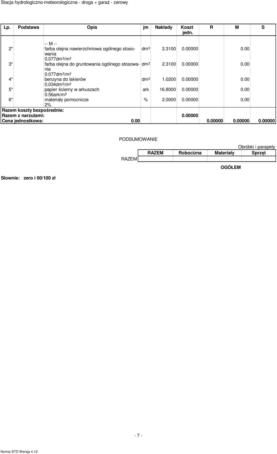 ..77dm 3 / 3* farba olejna do gruntowania ogólnego stosowania dm 3 2.31.