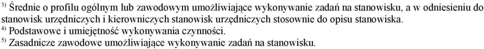 urzędniczych stosownie do opisu stanowiska.