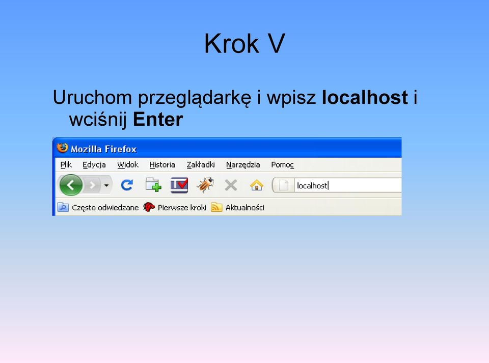 wpisz localhost