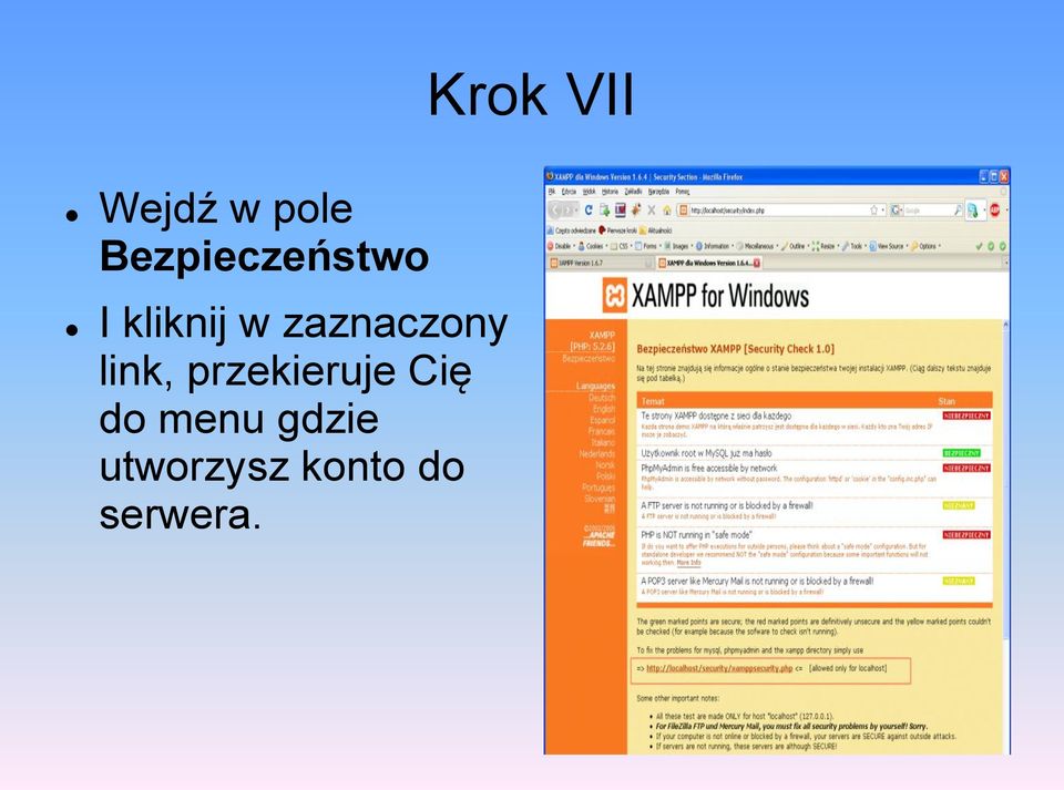 zaznaczony link, przekieruje