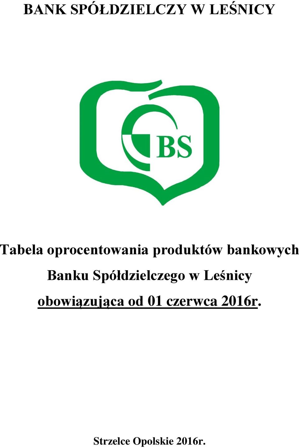 Banku Spółdzielczego w Leśnicy