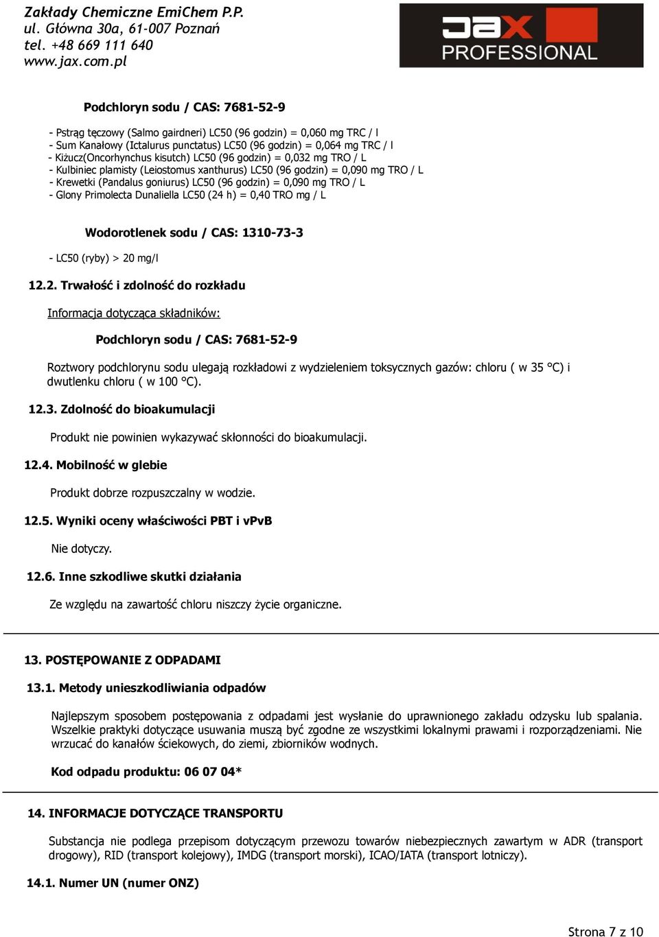 Primolecta Dunaliella LC50 (24