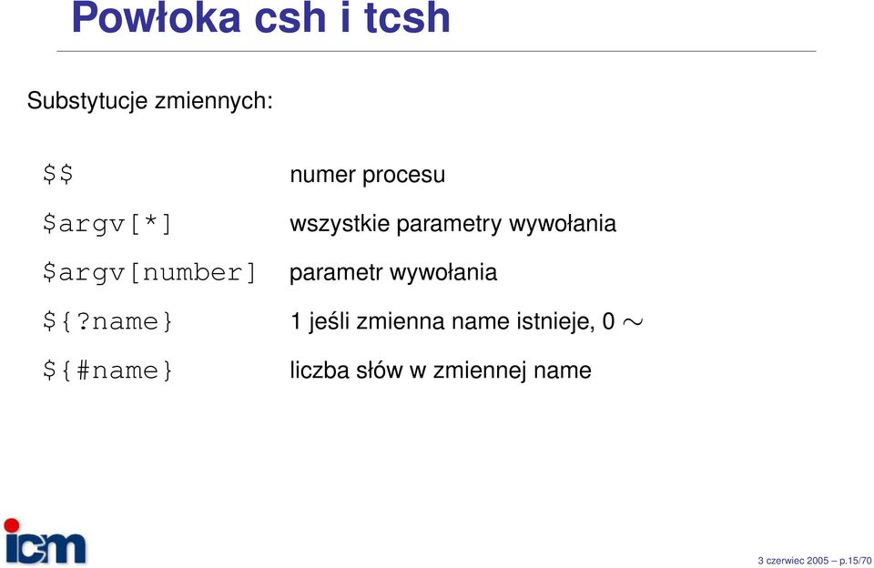 name} ${#name} wszystkie parametry wywołania parametr