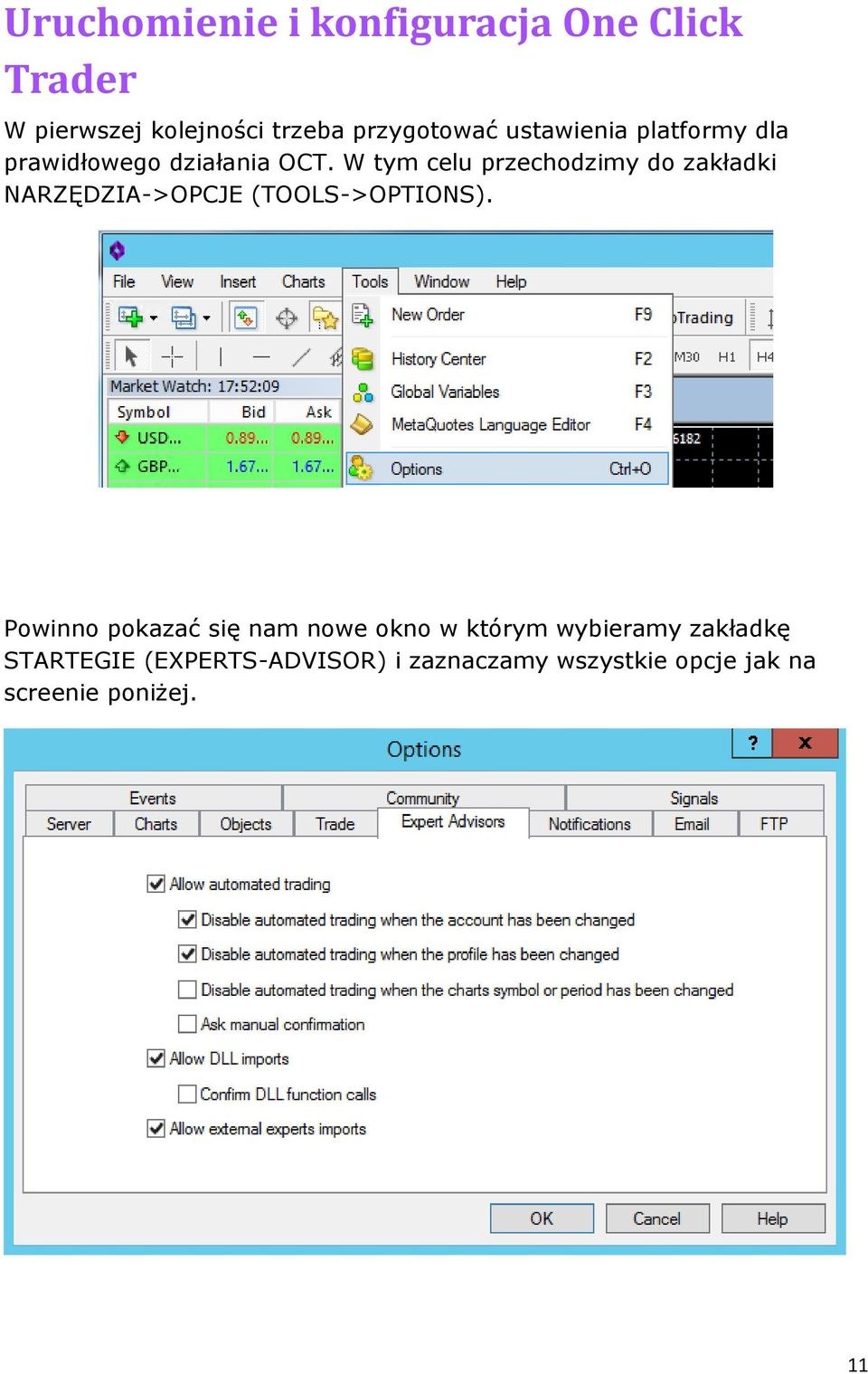 W tym celu przechodzimy do zakładki NARZĘDZIA->OPCJE (TOOLS->OPTIONS).