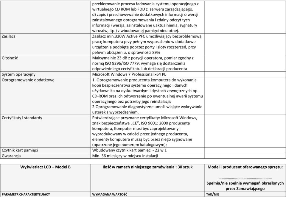 320w Active PFC umożliwiający bezproblemową pracę komputera przy pełnym wyposażeniu w dodatkowe urządzenia podpięte poprzez porty i sloty rozszerzeń, przy pełnym obciążeniu, o sprawności 89% Głośność