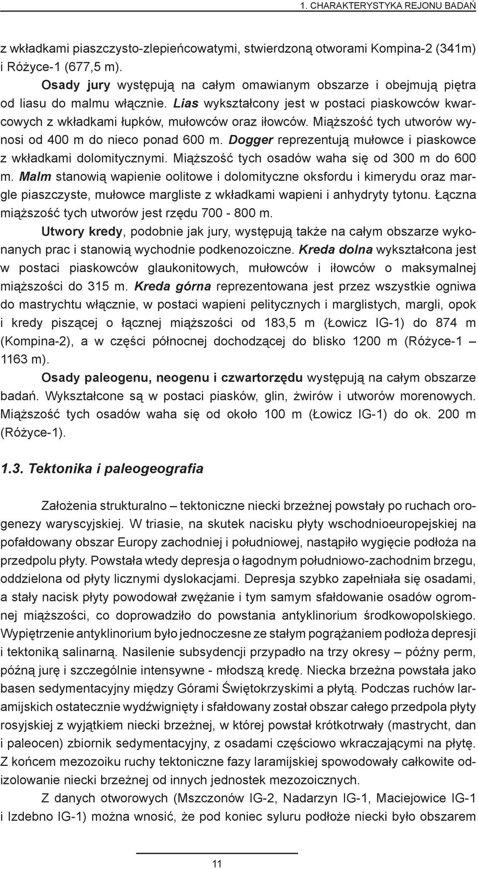 Miąższość tych utworów wynosi od 400 m do nieco ponad 600 m. Dogger reprezentują mułowce i piaskowce z wkładkami dolomitycznymi. Miąższość tych osadów waha się od 300 m do 600 m.