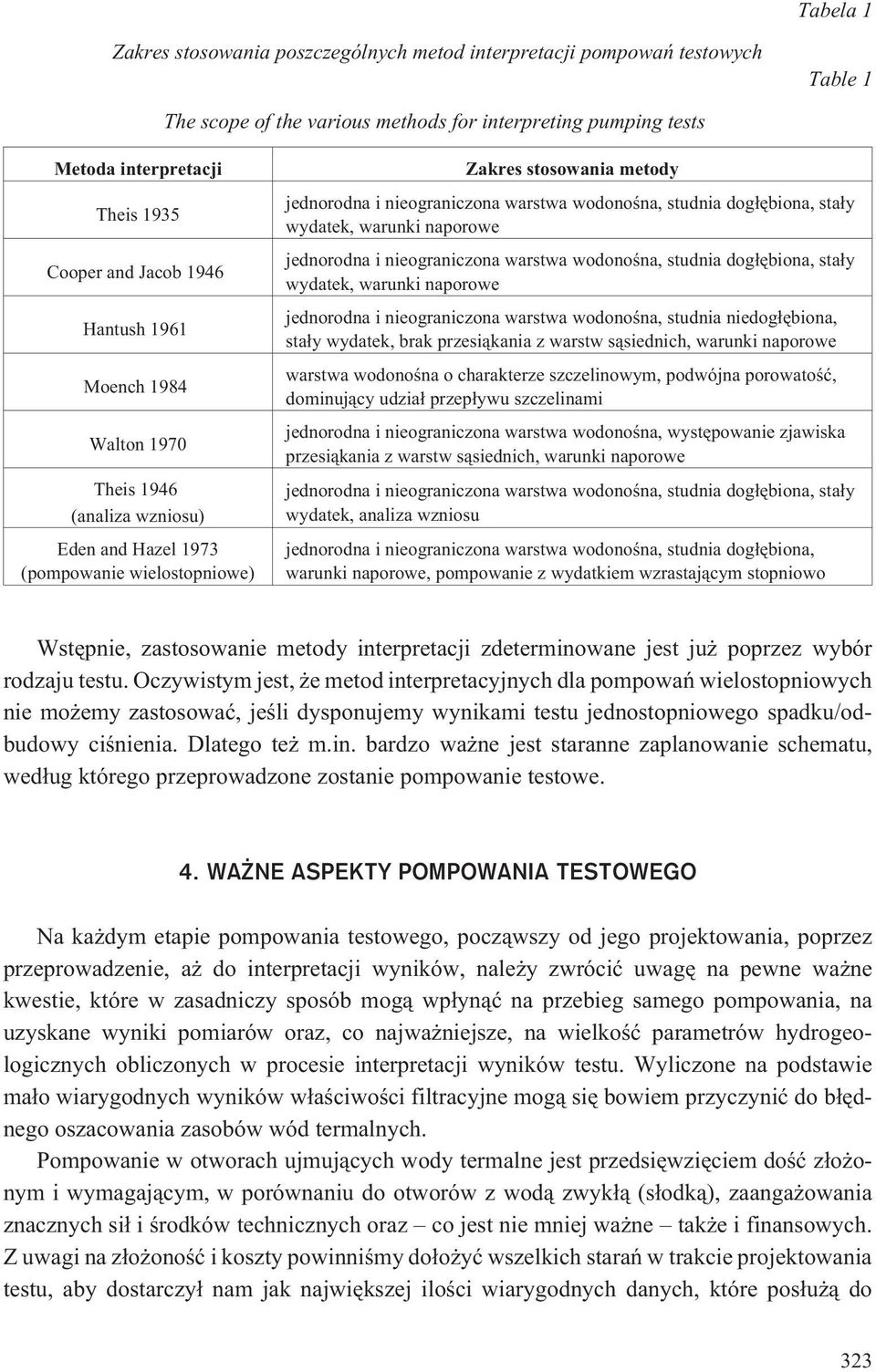 studnia dog³êbiona, sta³y wydatek, warunki naporowe jednorodna i nieograniczona warstwa wodonoœna, studnia dog³êbiona, sta³y wydatek, warunki naporowe jednorodna i nieograniczona warstwa wodonoœna,