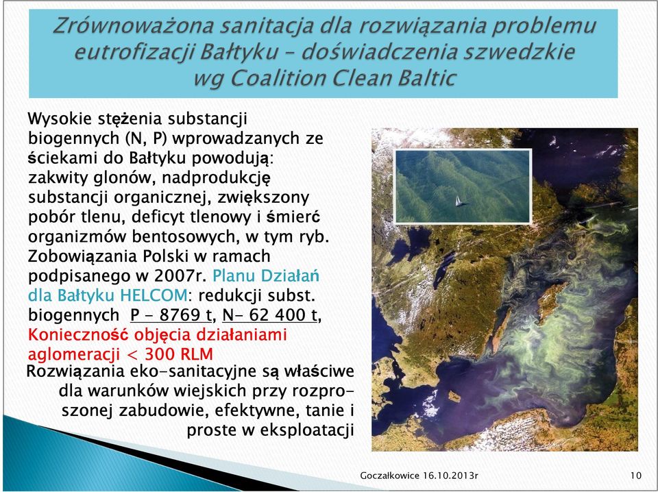 Planu Działań dla Bałtyku HELCOM: redukcji subst.