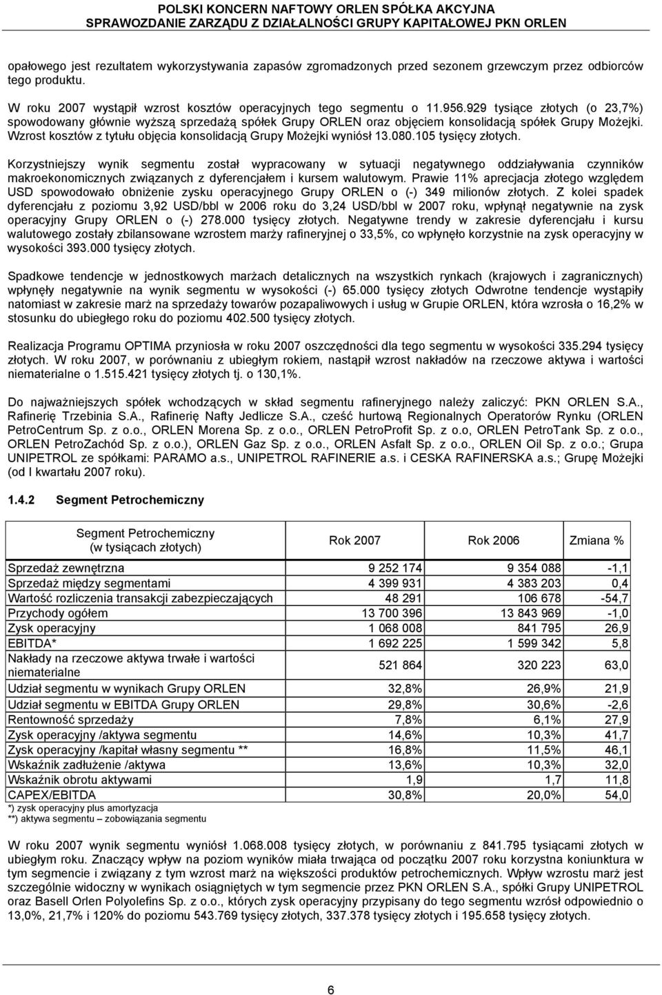 Wzrost kosztów z tytułu objęcia konsolidacją Grupy Możejki wyniósł 13.080.105 tysięcy złotych.