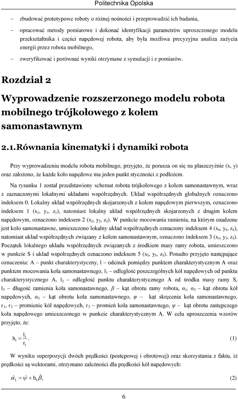 Rozdział Wypowadzenie ozszezonego odeu obota obinego tójkołowego z kołe saonastawny.